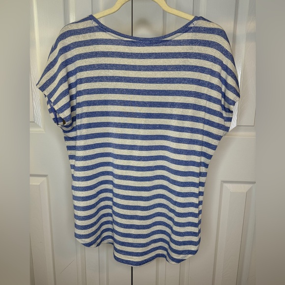 Chico’s top short sleeve strips women size Large - Picture 8 of 10